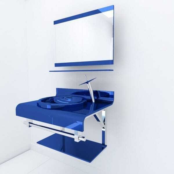 Gabinete de Vidro de 70 cm Azul Absoluto Deckol - 3