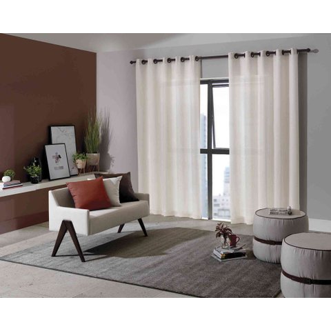 Cortina Duplex 5,40 x 2,50 m Bruxelas Areia Bella Janela 601045136201011.168