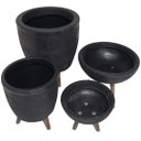 Ver imagem 3 de Kit com 4 Vasos para Plantas Preto com Tripé de Madeira