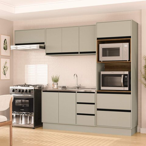 Armário de Cozinha Modulada 4 Peças 270cm sem Tampo 250035 Koya Politorno