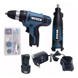 Kit Furadeira Parafusadeira Retifica A Bateria 12v Reforçado - 1