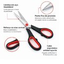 Ver imagem 3 de Kit Tesouras 3 Unidades Multiuso Aço Inox Costura Casa Cozinha Papel Escolar Artesanato