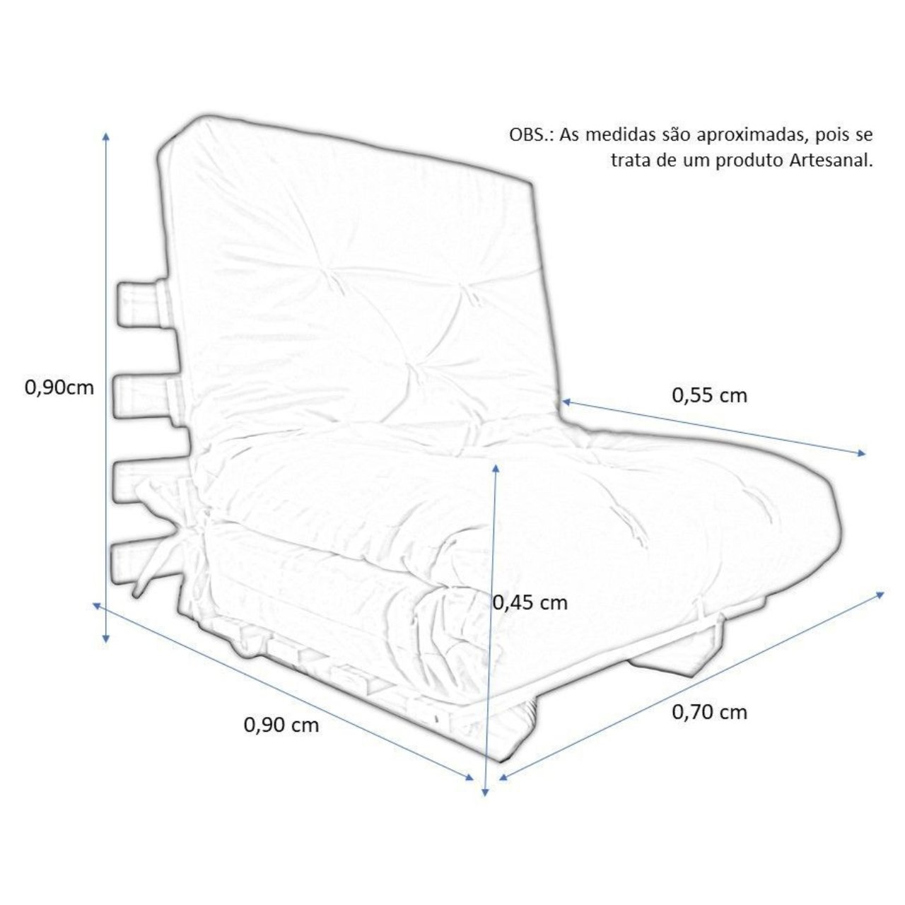 Sofá Cama Solteiro Futon Dobrável Bege - 4