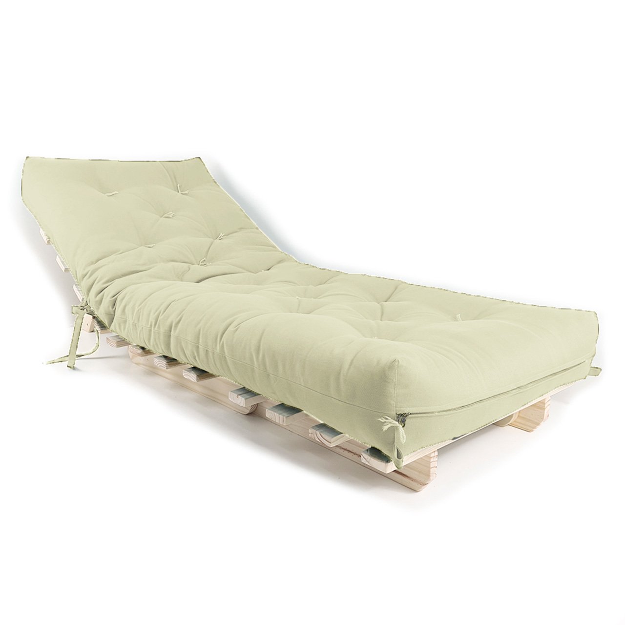 Sofá Cama Solteiro Futon Dobrável Bege - 2