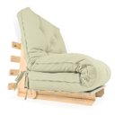 Ver imagem 1 de Sofá Cama Solteiro Futon Dobrável Bege