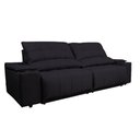 Ver imagem 7 de Sofá com Porta Copos Carregador USB Ret Rec Arizona 2,50m Velosuede - Netsofas - Preto