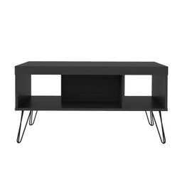 Mesa de Centro Liberty Preto com 2 Nichos e Pés - Artely 004216 - 5