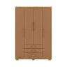 Guarda Roupa Solteiro Ep 4 Portas e 3 Gavetas Ideal para Quartos Pequenos:nature-camarim - 1