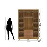 Guarda Roupa Solteiro Ep 4 Portas e 3 Gavetas Ideal para Quartos Pequenos:nature-camarim - 3