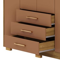 Guarda Roupa Solteiro Ep 4 Portas e 3 Gavetas Ideal para Quartos Pequenos:nature-camarim - 6