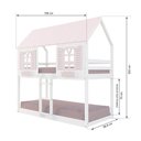 Ver imagem 3 de Beliche Montessoriano Casinha Bela - Madeira Maciça Branco/Rosa | Housin