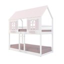 Ver imagem 2 de Beliche Montessoriano Casinha Bela - Madeira Maciça Branco/Rosa | Housin