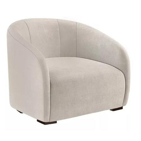 Kit 2 Poltronas Decorativa Estofada Recepção Lara Suede Bege - Lm Decor