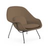 Poltrona Womb Chair sem Puff Base Preta Sintético Marrom - 1