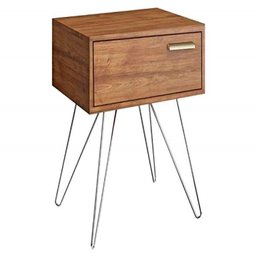 Mesa de Cabeceira 881 Native - 1 Gaveta com Pés Cromados - Carraro - 1