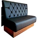 Ver imagem 1 de Poltrona Sofá Booth 1.20m Luxo Preto Base com Recuo Amadeirado Sku_021