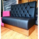 Ver imagem 2 de Poltrona Sofá Booth 1.20m Luxo Preto Base com Recuo Amadeirado Sku_021