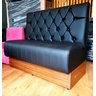 Poltrona Sofá Booth 1.20m Luxo Preto Base com Recuo Amadeirado Sku_021 - 2