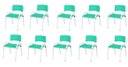 Ver imagem 1 de Kit 10 Cadeiras Infantil Iso, Escola, Base Branco-verde Água