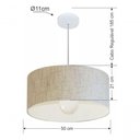 Ver imagem 5 de Lustre Pendente Cilíndrico Md-4052 Cúpula em Tecido 50x21cm Rustico Bege - Bivolt