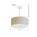 Ver imagem 2 de Lustre Pendente Cilíndrico Md-4052 Cúpula em Tecido 50x21cm Rustico Bege - Bivolt