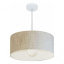 Ver imagem 4 de Lustre Pendente Cilíndrico Md-4052 Cúpula em Tecido 50x21cm Rustico Bege - Bivolt