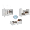 Ver imagem 5 de Berço Americano 3x1 com Colchão Incluso e Rodízios Pimpolho Multimóveis FG3568 Branco