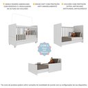Ver imagem 2 de Berço Americano 3x1 com Colchão Incluso e Rodízios Pimpolho Multimóveis FG3568 Branco