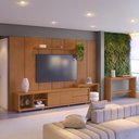 Ver imagem 1 de Conjunto Painel Dominus + Rack Premium 250cm MDF Naturalle com Extensão Mavaular Móveis