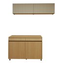 Ver imagem 2 de Lavanderia Modulada 3 Peças 4 Portas 2 Gaveta Simone Mendes Marrom/Carvalho/Greige