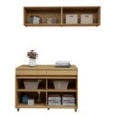 Ver imagem 4 de Lavanderia Modulada 3 Peças 4 Portas 2 Gaveta Simone Mendes Marrom/Carvalho/Greige