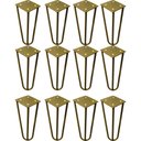 Ver imagem 1 de Kit 12 Pés de Metal 25 CM Hairpin Legs Rack e Puffs Dourado