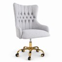 Ver imagem 2 de Cadeira Poltrona Home Office Helena Capitonê Base com Rodinhas Dourada