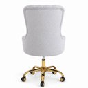 Ver imagem 4 de Cadeira Poltrona Home Office Helena Capitonê Base com Rodinhas Dourada
