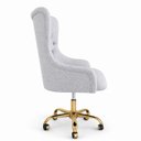 Ver imagem 3 de Cadeira Poltrona Home Office Helena Capitonê Base com Rodinhas Dourada