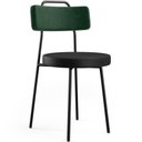 Ver imagem 1 de Cadeira Decorativa Estofada Sala Jantar Barcelona L02 Facto Verde Musgo Couríssimo Preto - Lyam Lyam