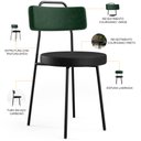 Ver imagem 4 de Cadeira Decorativa Estofada Sala Jantar Barcelona L02 Facto Verde Musgo Couríssimo Preto - Lyam Lyam