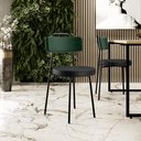 Ver imagem 2 de Cadeira Decorativa Estofada Sala Jantar Barcelona L02 Facto Verde Musgo Couríssimo Preto - Lyam Lyam