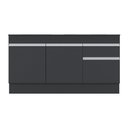 Ver imagem 2 de Balcão Cozinha Gabinete Pia 150cm 3 Ptas Preto/branco