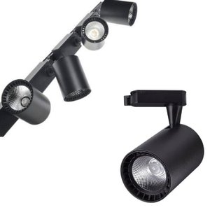 Trilho Eletrificado 1m + 4 Spot Led 20w 3000k Bivolt Preto