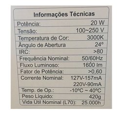 Trilho Eletrificado 1m + 4 Spot Led 20w 3000k Bivolt Preto - 2