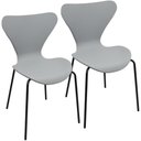 Ver imagem 1 de Kit 2 Cadeiras Jacobsen Polipropileno Sala Jantar Base Preto - Cinza