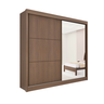 Guarda Roupa Mdf Titanium 2 Portas Espelho Castanho - 1