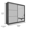 Guarda Roupa Mdf Titanium 2 Portas Espelho Castanho - 2