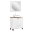 Ver imagem 2 de Gabinete para Banheiro com Cuba e Espelheira 80cm Córdoba Yescasa Branco/Carvalho