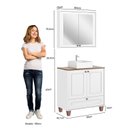Ver imagem 3 de Gabinete para Banheiro com Cuba e Espelheira 80cm Córdoba Yescasa Branco/Carvalho