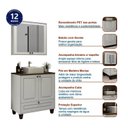 Ver imagem 7 de Gabinete para Banheiro com Cuba e Espelheira 80cm Córdoba Yescasa Branco/Carvalho