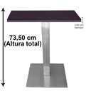 Ver imagem 2 de Mesa Alpha Inox 77,50 Cm (altura) com Tampo em Mdp Quadrado 80 Cm Preto