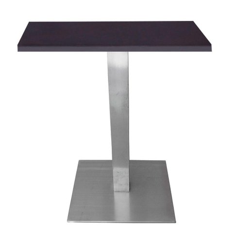 Mesa Alpha Inox 77,50 Cm (altura) com Tampo em Mdp Quadrado 80 Cm Preto