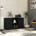 Ver imagem 1 de Armário Baixo c/02 Portas e Nicho 75x135x42cm WLAB135 Preto Ônix
